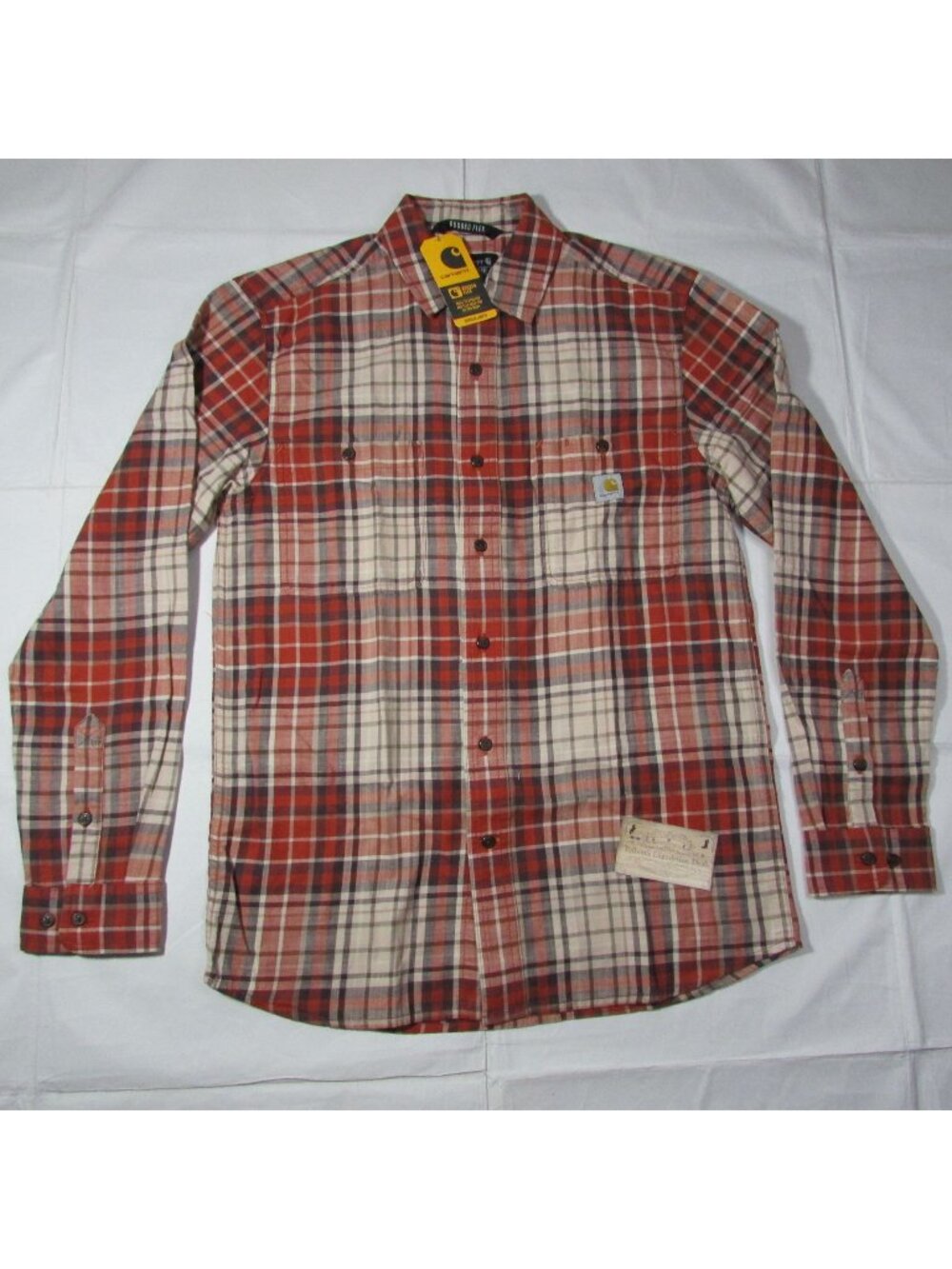 Carhartt Men's Rugged Flex Relaxed Fit Lightweight Long Sleeve Plaid Button Shir